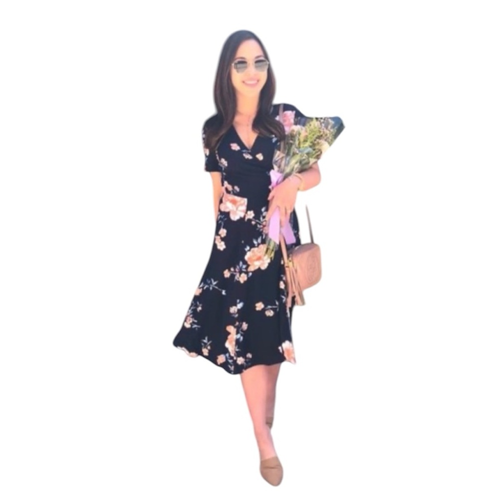 Label Of Graded Goods Women’s Wrap MIDI Dress Floral Size 4